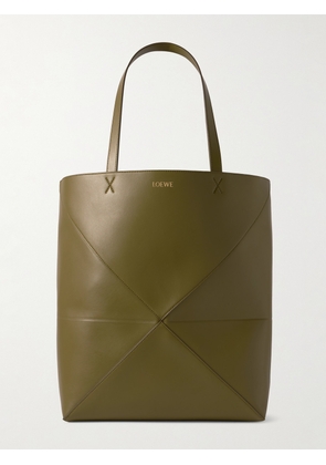 LOEWE - Puzzle Fold Large Panelled Leather Tote Bag - Men - Green