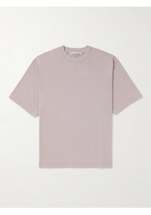 Acne Studios - Logo-Appliquéd Garment-Dyed Cotton-Jersey T-Shirt - Men - Purple - XS