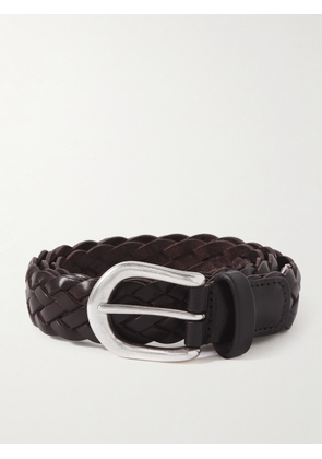 Anderson's - 2.5cm Woven Leather Belt - Men - Brown - EU 75