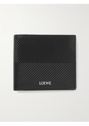 LOEWE - Logo-Print Embossed Leather Billfold Wallet - Men - Black