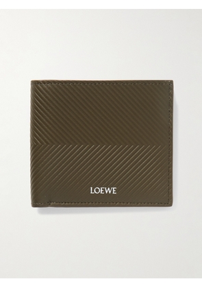 LOEWE - Logo-Print Embossed Leather Billfold Wallet - Men - Green
