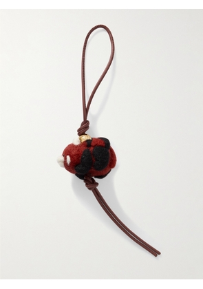 LOEWE - Red Panda Felt, Leather and Gold-Tone Bag Charm - Men - Red