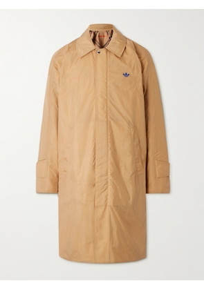 adidas Originals - Wales Bonner Reversible Logo-Embroidered Crochet-Trimmed Nylon and Checked Cotton-Twill Trench Coat - Men - Brown - S