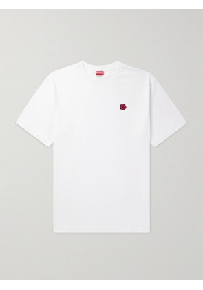 KENZO - Logo-Appliquéd Cotton-Jersey T-Shirt - Men - White - XS