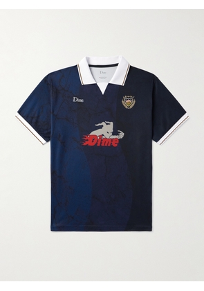 DIME - Final Logo-Print Embroidered Cotton-Piqué Polo Shirt - Men - Blue - S