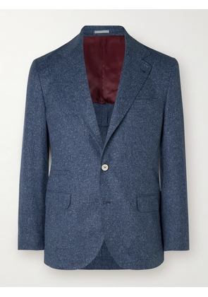 Brunello Cucinelli - Silk, Wool and Cashmere-Blend Tweed Suit Jacket - Men - Blue - IT 46