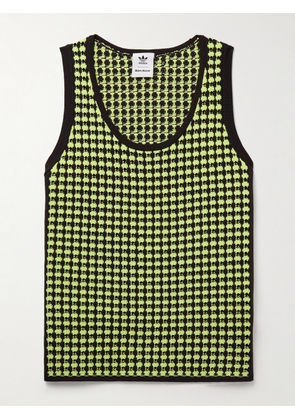 adidas Originals - Wales Bonner Slim-Fit Open-Knit Recycled Crochet-Knit Tank Top - Men - Green - XS