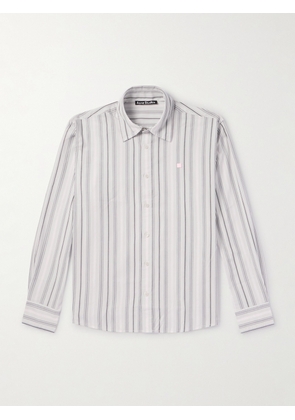 Acne Studios - Sarlie Logo-Appliquéd Striped Cotton-Poplin Shirt - Men - Gray - XS