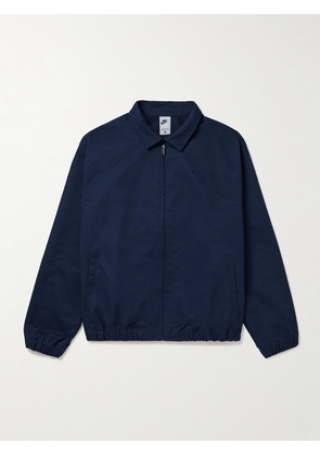 Nike - Logo-Embroidered Cotton-Twill Harrington Jacket - Men - Blue - S