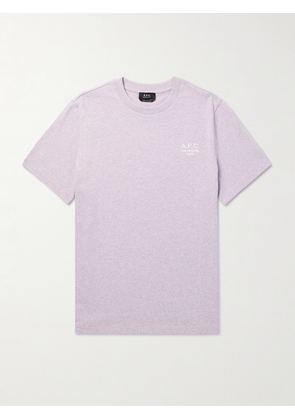A.P.C. - Logo-Embroidered Cotton-Jersey T-Shirt - Men - Purple - XS