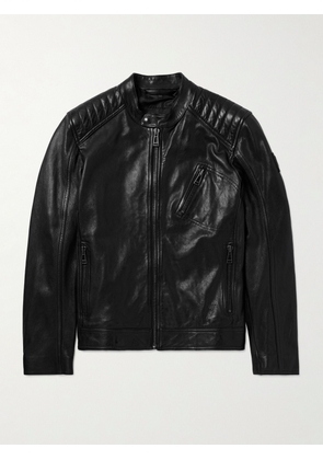 Belstaff - V-Racer Slim-Fit Logo-Appliquéd Leather Jacket - Men - Black - IT 46