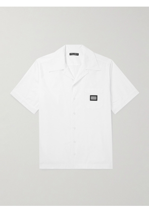 Dolce&Gabbana - Oversized Camp-Collar Logo-Appliquéd Cotton-Poplin Shirt - Men - White - EU 37