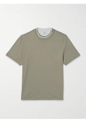 Brunello Cucinelli - Layered Cotton-Jersey T-Shirt - Men - Green - XS