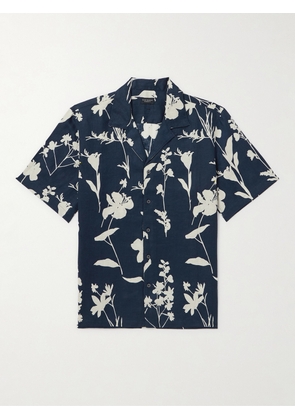 Club Monaco - Convertible-Collar Floral-Print Linen Shirt - Men - Blue - XS