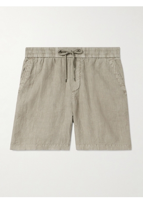 James Perse - Straight-Leg Garment-Dyed Linen Drawstring Shorts - Men - Brown - 1