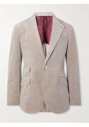 Brunello Cucinelli - Cotton-Blend Corduroy Suit Jacket - Men - Neutrals - IT 46