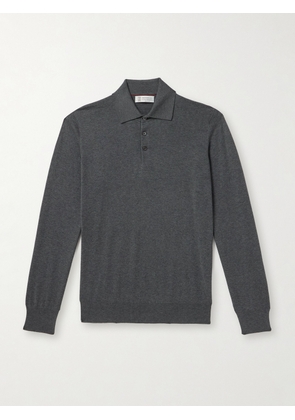 Brunello Cucinelli - Cotton Polo Shirt - Men - Gray - IT 46