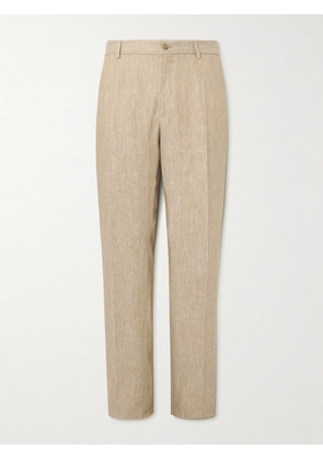 Dolce&Gabbana - Straight-Leg Linen Suit Trousers - Men - Neutrals - IT 46