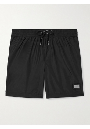 Dolce&Gabbana - Straight-Leg Mid-Length Logo-Appliquèd Swim Shorts - Men - Black - 3