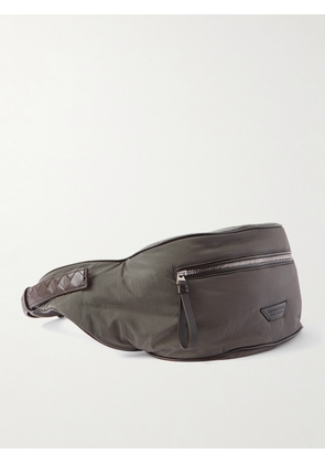 Bottega Veneta - Leather-Trimmed Shell Belt Bag - Men - Black