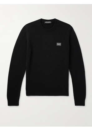 Dolce&Gabbana - Logo-Appliquéd Wool Sweater - Men - Black - IT 46