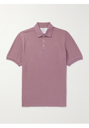 Brunello Cucinelli - Slim-Fit Cotton-Piqué Polo Shirt - Men - Purple - M