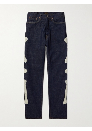 KAPITAL - Slim-Fit Crochet-Trimmed Jeans - Men - Black - UK/US 30