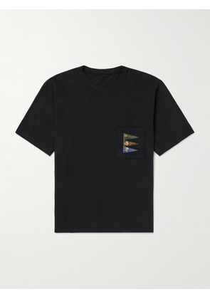 KAPITAL - Logo-Appliquéd Cotton-Jersey T-Shirt - Men - Black - XS
