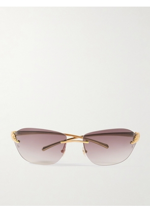 Cartier Eyewear - Panthère Classic Rimless Square-Frame Gold-Tone Sunglasses - Men - Gold