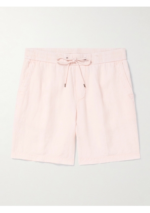 James Perse - Straight-Leg Garment-Dyed Linen Drawstring Shorts - Men - Pink - 1