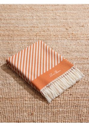 Loro Piana - Moai Fringed Striped Cotton-Bouclé Beach Towel - Men - Orange