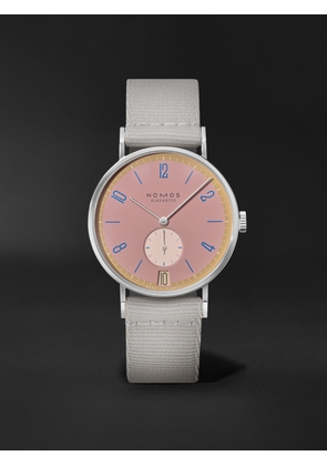 NOMOS Glashütte - Tangente 38 Date Pompadour Limited Edition Hand-Wound 37.5mm Stainless Steel and Webbing Watch, Ref. No. 179.S15 - Men - Pink