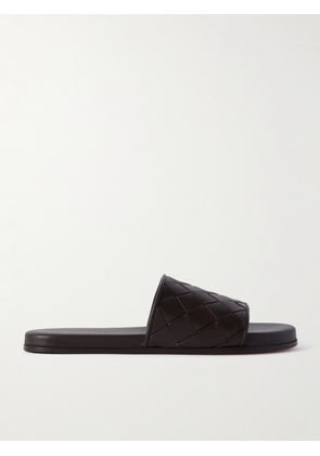 Bottega Veneta - Sunday Intrecciato Leather Slides - Men - Brown - EU 42