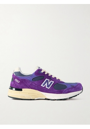 New Balance - 993 Rubber-Trimmed Mesh and Nubuck Sneakers - Men - Purple - UK 6.5