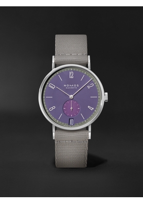 NOMOS Glashütte - Tangente 38 Date Mauvegrün Limited Edition Hand-Wound 37.5mm Stainless Steel and Webbing Watch, Ref. No. 179.S9 - Men - Purple