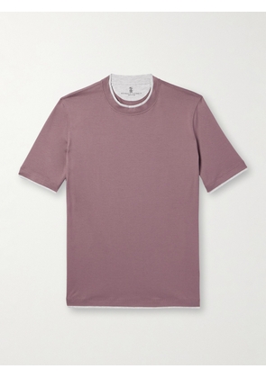 Brunello Cucinelli - Layered Cotton-Jersey T-Shirt - Men - Pink - S