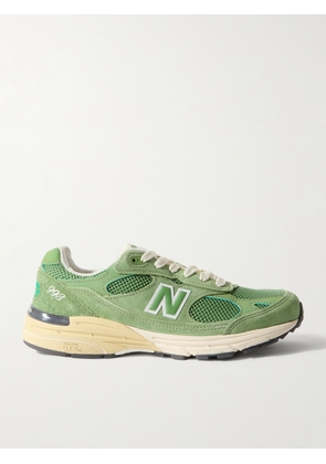 New Balance - 993 Rubber-Trimmed Mesh and Suede Sneakers - Men - Green - UK 6.5
