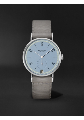 NOMOS Glashütte - Tangente 38 Date Frostblau Limited Edition Hand-Wound 37.5mm Stainless Steel and Webbing Watch, Ref.No. 179.S23 - Men - Blue