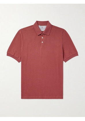 Brunello Cucinelli - Slim-Fit Cotton-Piqué Polo Shirt - Men - Red - S