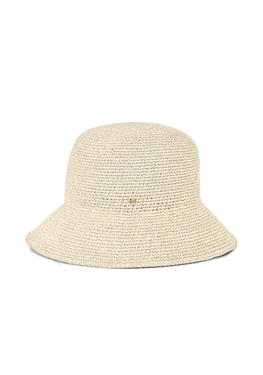 Lele Sadoughi Metallic Yarn Crochet Bucket Hat in Gold - Tan. Size all.