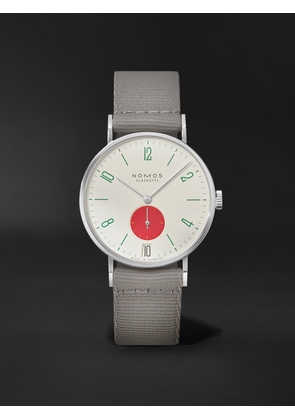 NOMOS Glashütte - Tangente 38 Date Stop Limited Edition Hand-Wound 37.5mm Stainless Steel and Webbing Watch, Ref.No. 179.S3 - Men - White