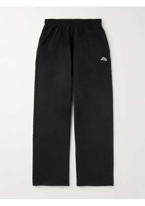 Balenciaga - Wide-Leg Logo-Print Cotton-Jersey Sweatpants - Men - Black - XS