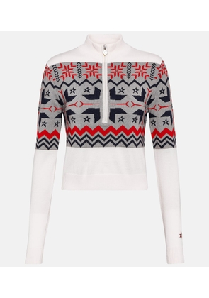 Perfect Moment Nordic intarsia wool half-zip sweater