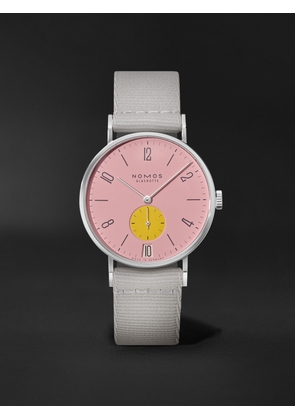 NOMOS Glashütte - Tangente 38 Date Bubblegum Limited Edition Hand-Wound 37.5mm Stainless Steel and Webbing Watch, Ref. No. 179.S7 - Men - Pink