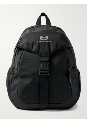 Balenciaga - Logo-Embroidered Webbing-Trimmed Ripstop Backpack - Men - Black