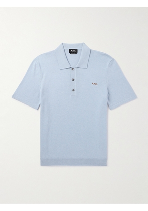A.P.C. - Ollie Logo-Embroidered Cotton Polo Shirt - Men - Blue - S