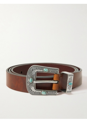Brunello Cucinelli - Embellished Leather Belt - Men - Brown - EU 85