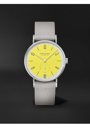 NOMOS Glashütte - Tangente 38 Date Kanari Limited Edition Hand-Wound 37.5mm Stainless Steel and Grosgrain Watch, Ref. No. 179.S6 - Men - Yellow