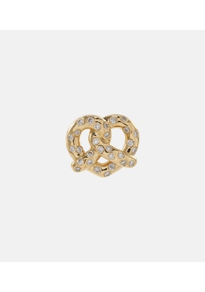 Sydney Evan Pretzel 14kt gold single stud earring with diamonds