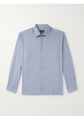 A.P.C. - Malo Striped Cotton and Wool-Blend Twill Shirt - Men - Blue - XS